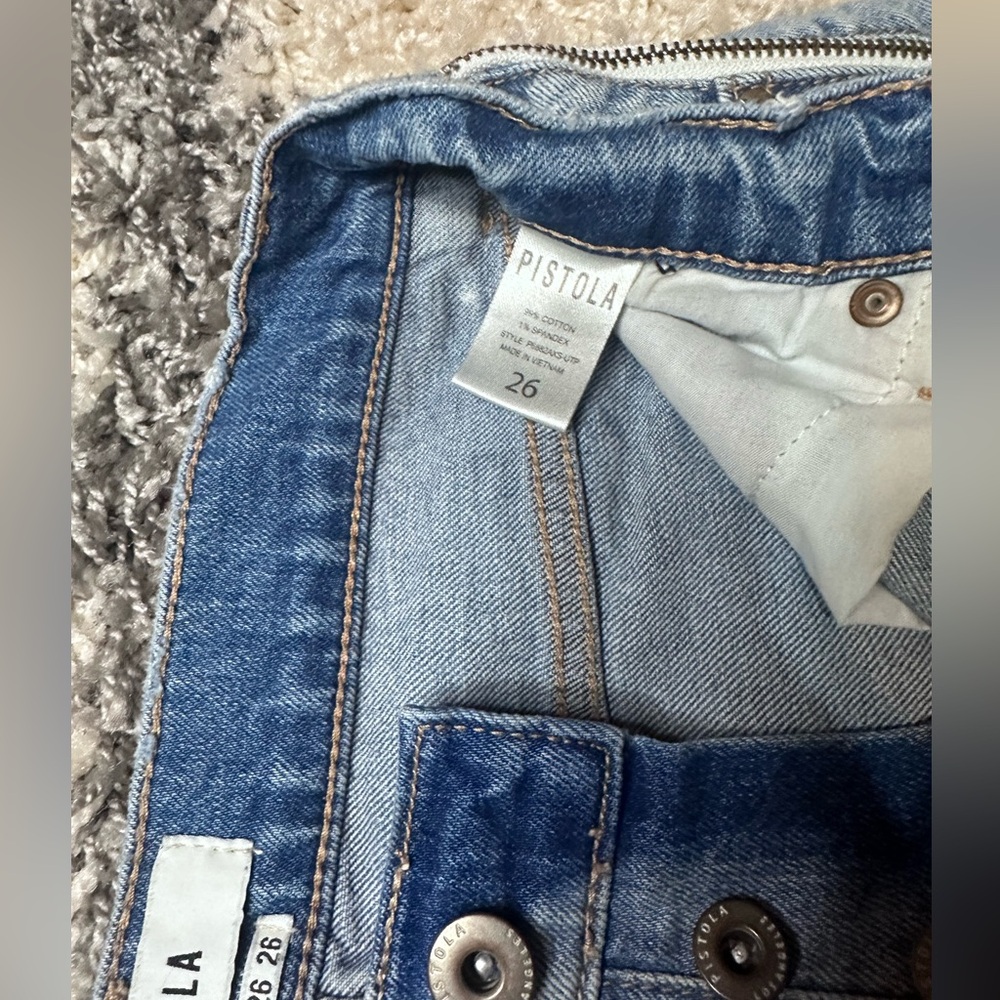 PISTOLA Charlie Utopia Zip High Rise Straight Leg Jean size 26 EUC - Picture 10 of 16
